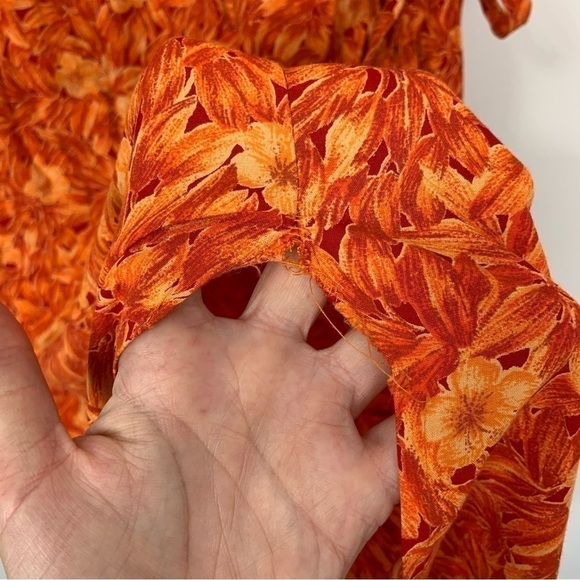 Designs Lane Bryant Orange Floral Maxi Dress Size 28 - Picture 12 of 14